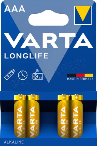 Photo de Lot de 4 piles Alcaline Varta Longlife type AAA (LR3) 1,5V