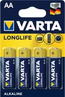 Photo de Lot de 4 piles Alcaline VartaLonglife Extra type AA 1,5V (LR6)