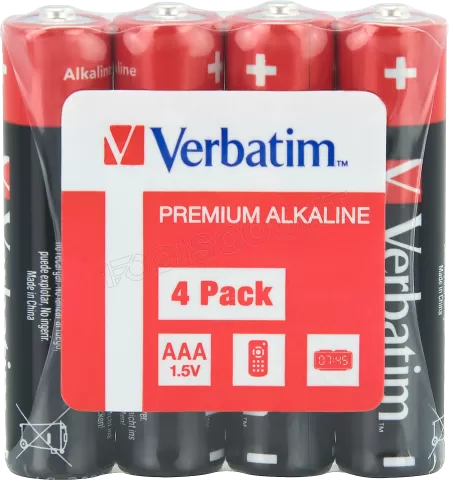 Photo de Lot de 4 piles Alcaline Verbatim Premium type AAA (LR03) 1,5V (Bulk)