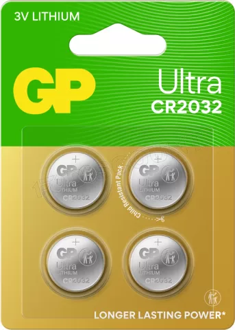 Photo de Lot de 4 Piles plates GP Batteries Ultra CR2032