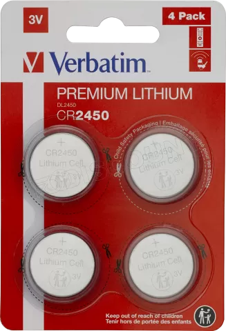 Photo de Lot de 4 Piles plates  Verbatim Premium CR2450 3V