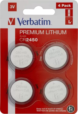Photo de Lot de 4 Piles plates Verbatim Premium CR2450 3V