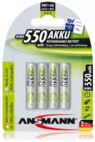 Photo de Lot de 4 piles rechargeables Ansmann type AAA 1,2V - 550 mAh (R03)