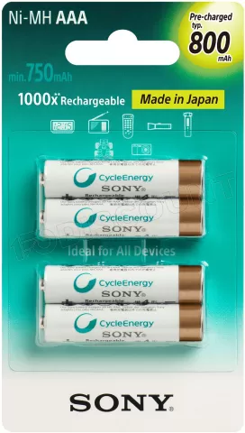 Lot de 4 piles rechargeables Sony type AAA 1,5V - 800 mAh (R03) à prix bas