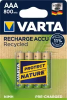 Photo de Lot de 4 piles rechargeables Varta Accu Recycled type AAA 1,2V 800 mAh