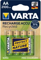 Photo de Lot de 4 piles rechargeables Varta Recharge Accu type AA (LR6) 1,2V 2100mAh