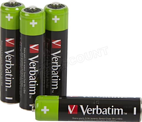 Photo de Lot de 4 piles rechargeables Verbatim Premium type AAA (LR03) 1,2V 950mAh
