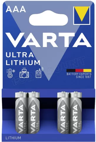 Photo de Lot de 4 piles Varta Ultra Lithium type AAA (LR3) 1,5V