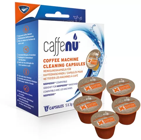 Photo de Lot de 5 Capsules de nettoyage CaffeNu pour machines à café Nespresso