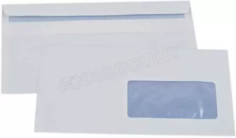 Photo de Lot de 500 Enveloppes GPV DL 110x220mm 80g/m² avec fenêtre (Blanc)
