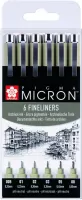 Photo de Lot de 6 feutres Pigma Micron Noir (Pointes variées)