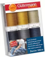 Photo de Lot de 6 Fils à coudre Gütermann Denim 100m (Coloris assortis)