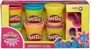 Photo de Lot de 6 mini-pots de Pâte à Modeler Play-Doh paillettes