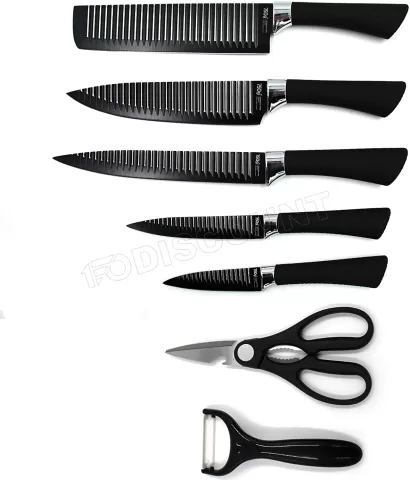 Photo de Lot de 7 Couteaux de cuisine et ustensiles Faubourg Eclipse (Noir)