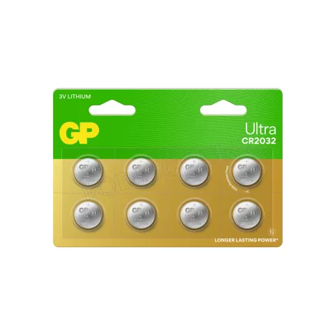 Photo de Lot de 8 Piles plates GP Batteries Ultra CR2032