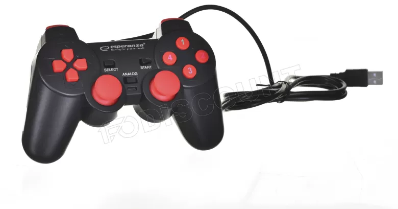 ESPERANZA EGG102R Gamepad Warrior Manette de jeu par fil Vibration Rouge 