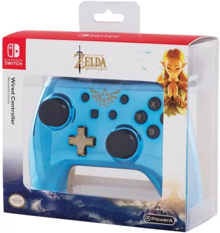 Manette de jeu filaire PowerA Chrome Legend of Zelda pour Nintendo Switch  (Bleu) à prix bas