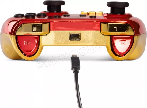 Photo de Manette de jeu filaire PowerA Chrome Samus Aran (Metroïd) pour Nintendo Switch (Rouge/Or)