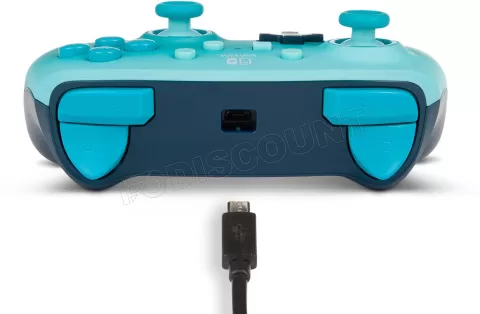 Photo de Manette de jeu filaire PowerA Enhanced Aquatic Fantasy pour Nintendo Switch (Bleu)