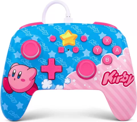 Photo de Manette de jeu filaire PowerA Enhanced Kirby pour Nintendo Switch (Bleu/Rose))