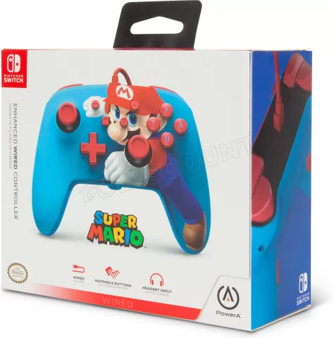Manette de jeu filaire Mario Punch pour Nintendo Switch (Bleu)
