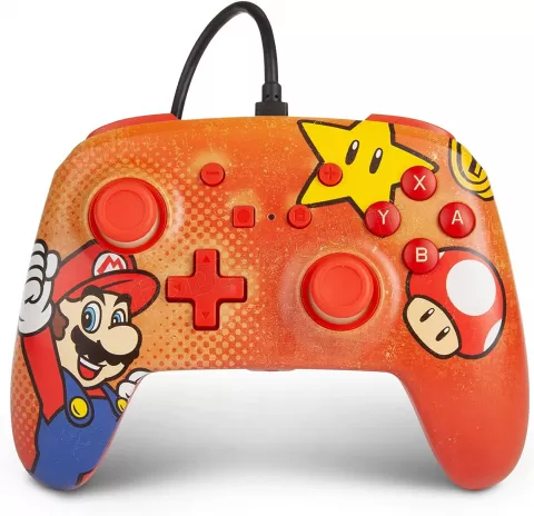 Photo de Manette de jeu filaire PowerA Enhanced Mario Vintage pour Nintendo Switch (Orange)