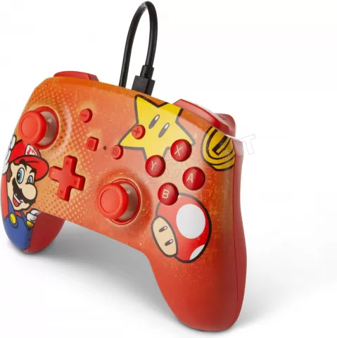 Photo de Manette de jeu filaire PowerA Enhanced Mario Vintage pour Nintendo Switch (Orange)