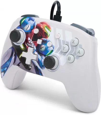 Photo de Manette de jeu filaire PowerA Enhanced Metroid Dread pour Nintendo Switch (Blanc)