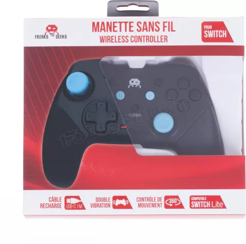 Photo de Manette de jeu sans fil Freaks and Geeks pour Nintendo Switch (Noir)
