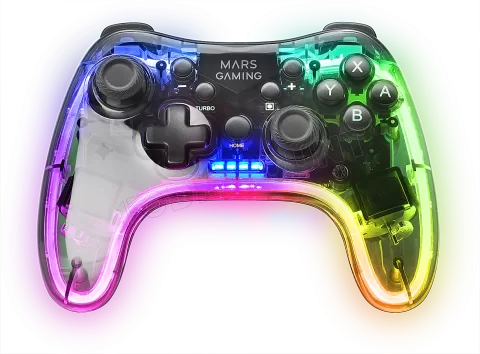 Photo de Manette de jeu sans fil Mars Gaming MGP-BT RGB (Transparent)