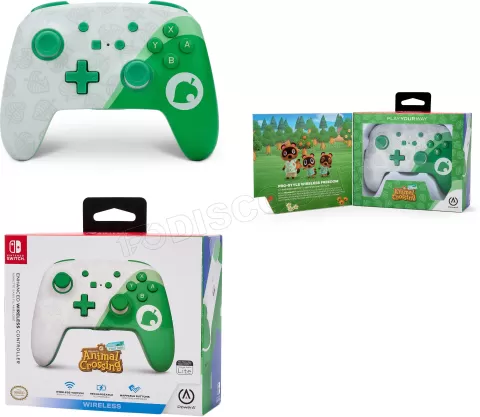 Photo de Manette de jeu sans fil PowerA Animal Crossing : Nook Inc. pour Nintendo Switch (Vert/Blanc)