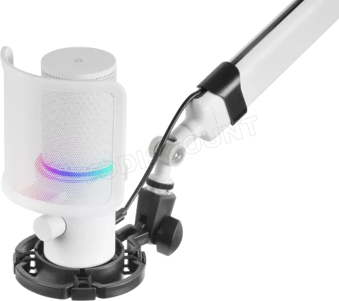 Photo de Microphone Mars Gaming MMIC-XT RGB avec bras de montage (Blanc)