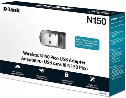 Photo de Mini Carte Réseau USB WiFi D-Link DWA-121 (150N)