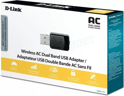Photo de Mini Carte Réseau USB WiFi D-Link DWA-171 (600N)