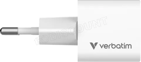 Photo de Mini chargeur secteur Verbatim GaN USB-C 20W (Blanc)