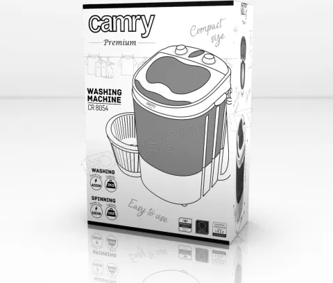 Photo de Mini Machine à Laver Camry CR8054 3kg (Blanc/Noir)
