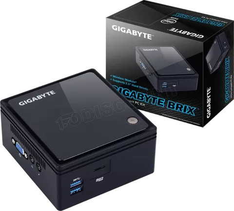 Photo de Mini PC Gigabyte Brix GB-BACE-3160 Intel Celeron J3160 (FreeDOS) (Noir)