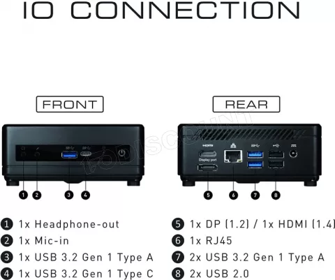 Photo de Mini PC MSI Cubi 5 10M-032EU - I7-10510 (Noir)