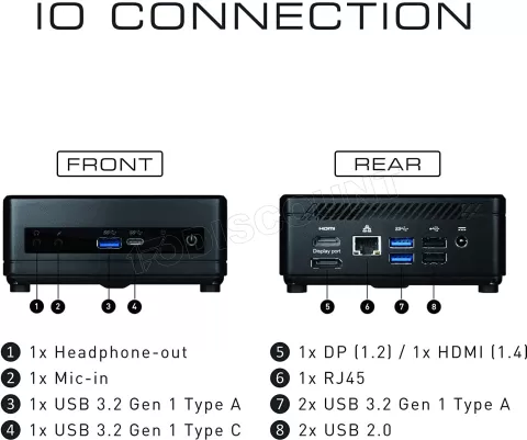 Photo de Mini PC MSI Cubi 5 10M-035EU - I5-10210 (Noir)