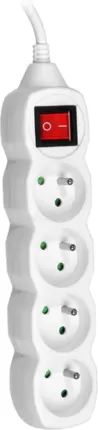 Photo de Multiprise 4 prises Tracer PowerCord + Interrupteur 3m (Blanc)