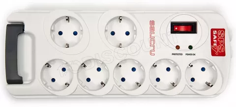 Photo de Multiprise Salicru SPS Safe 7 - 7 prises + Interrupteur 1,8m (Blanc)