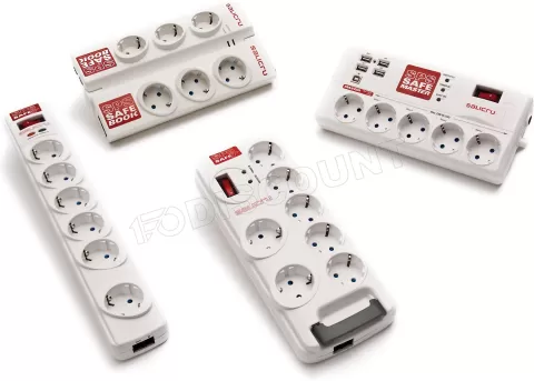 Photo de Multiprise Salicru SPS Safe Master - 5 prises + 2x USB 1,8m (Blanc)