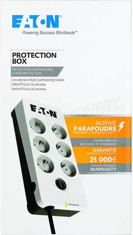 Photo de Multiprise Surtension Eaton Protection Box 6 prises (Noir)