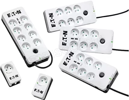 Photo de Multiprise Surtension Eaton Protection Box 8 prises + USB (Blanc)