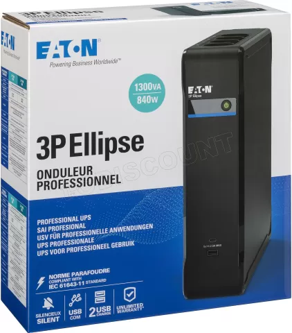 Photo de Onduleur Eaton 3P Ellipse USB - 1300VA (Prises FR)