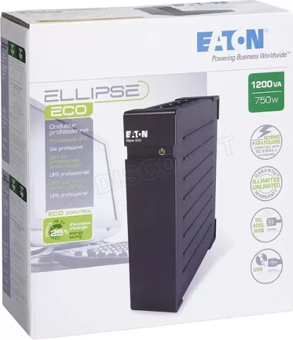 Photo de Onduleur Eaton Ellipse ECO 1200 USB - 1200VA (Prise IEC C13)