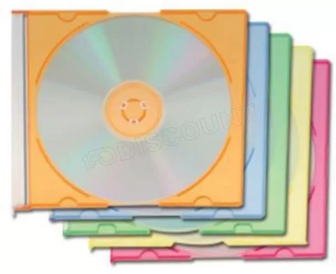 Photo de Pack 25 boites slim CD/DVD de 5 couleurs différentes