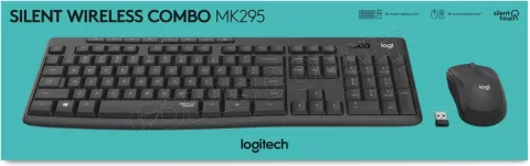 Pack 2en1 (Clavier/Souris) sans fil Logitech MK295 Slient (Noir) à prix bas