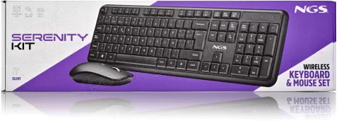 Photo de Pack 2en1 (Clavier/Souris) sans fil NGS Serenity Silencieux (Noir)