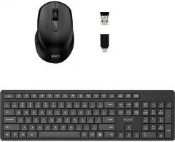 Photo de Pack 2en1 (Clavier/Souris) sans fil Port Designs (Noir)